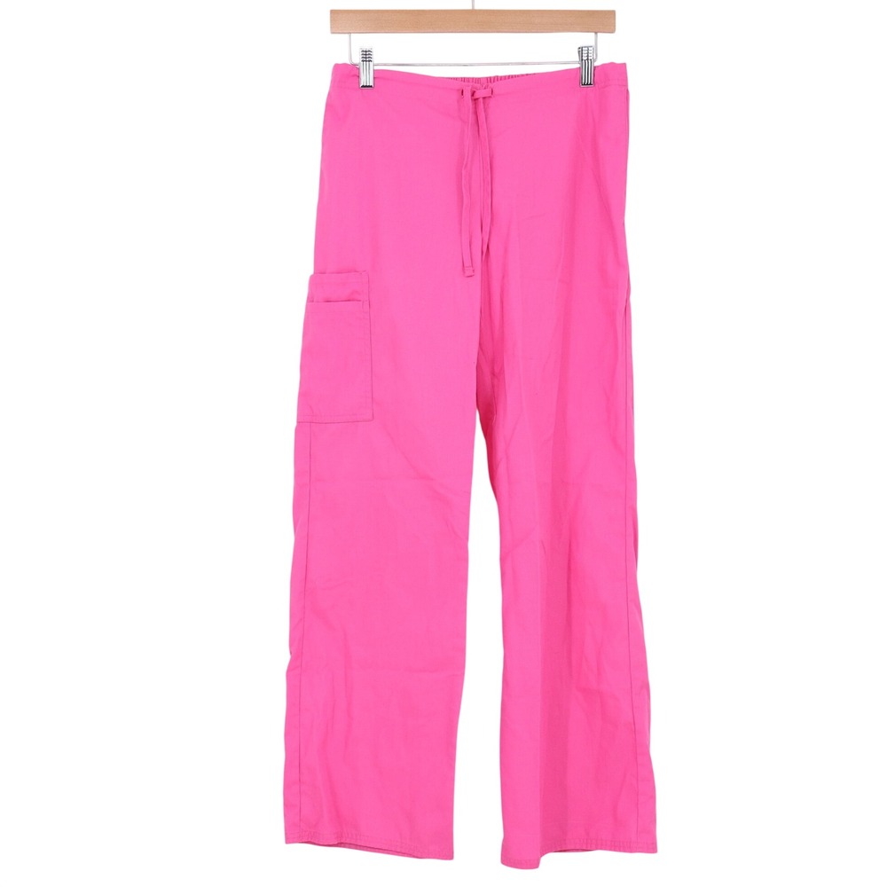 SB Scrubs Scrub Pants Womens XS Pink Cargo Drawstring Straight Leg Excellent